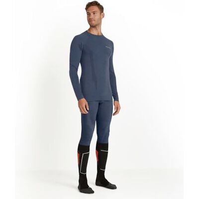 FALKE herr Baslager Ovandel Wool-Tech Round Neck M L/s Sh ull funktionsmaterial snabbtorkande 1 del, Blå Capitain 6751, S FALKE herr Baslager Ovandel Wool-Tech Round Neck M L/s Sh ull funktionsmaterial snabbtorkande 1 del, Blå Capitain 6751, S