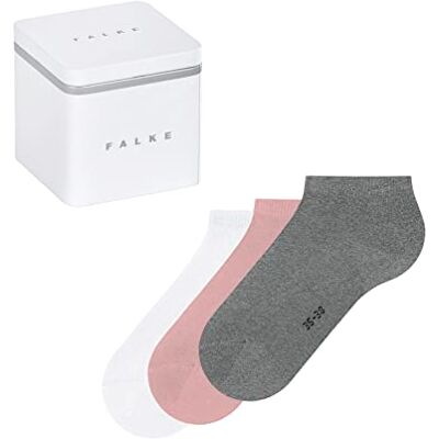 FALKE dam Happy Box Uni 3-pack sneakerstrumpor andas bomull förstärkta damsneakersstrumpor en allrounder kort hållbar hudvänlig enfärgad multipack 3 par, Flerfärgad (sortiment 0020), 35 EU FALKE dam Happy Box Uni 3-pack sneakerstrumpor andas bomull förstärkta damsneakersstrumpor en allrounder kort hållbar hudvänlig enfärgad multipack 3 par, Flerfärgad (sortiment 0020), 35 EU
