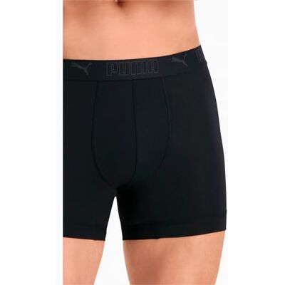 PUMA Unisex aktiv sport boxer, vit, en storlek (paket med 2), Vitt, S PUMA Unisex aktiv sport boxer, vit, en storlek (paket med 2), Vitt, S