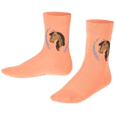 FALKE unisex barn häst strumpor andas hållbar bomull förstärkta barnstrumpor slitstarka hudvänliga halkfria med hästmotiv hållbara 1 par, Röd (Cantaloupe 8771) ny – miljövänlig, 39-42 FALKE unisex barn häst strumpor andas hållbar bomull förstärkta barnstrumpor slitstarka hudvänliga halkfria med hästmotiv hållbara 1 par, Röd (Cantaloupe 8771) ny – miljövänlig, 39-42