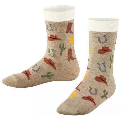 FALKE unisex barnstrumpor Little Cowboy K så bomull mönstrad 1 par, beige sandmelange 4650, 35-38 FALKE unisex barnstrumpor Little Cowboy K så bomull mönstrad 1 par, beige sandmelange 4650, 35-38