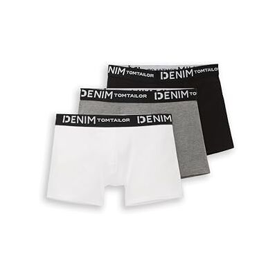 TOM TAILOR Denim boxershorts för män i trunk hipster i trepack med stretch, 10350-Heather Grey Melange, L TOM TAILOR Denim boxershorts för män i trunk hipster i trepack med stretch, 10350-Heather Grey Melange, L