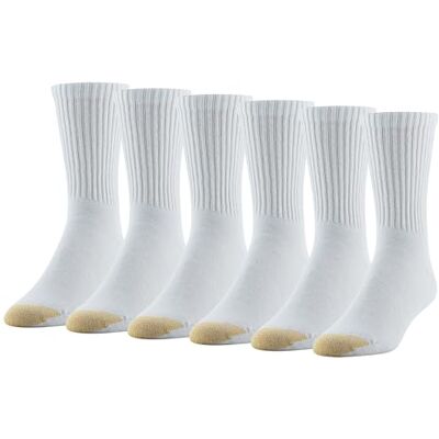 GOLDTOE Gold Toe 3175/3185 Strumpor, Vit, Gul, 6 par GOLDTOE Gold Toe 3175/3185 Strumpor, Vit, Gul, 6 par