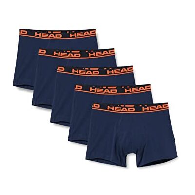 HEAD Men's Basic Boxers Boxershorts för män, Peacoat/Orange., S HEAD Men's Basic Boxers Boxershorts för män, Peacoat/Orange., S