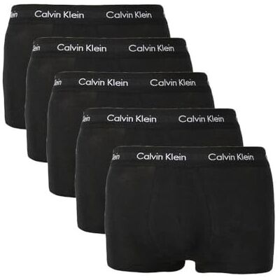 Calvin Herr Boxer Set med 5 kalsonger i stretchbomull, Svart (svart W. Svart Wb), S Calvin Herr Boxer Set med 5 kalsonger i stretchbomull, Svart (svart W. Svart Wb), S