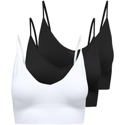 ONLY Onlvicky Rib S-L V-hals 3-pack Top Noos, svart, m (3-pack), svart, M ONLY Onlvicky Rib S-L V-hals 3-pack Top Noos, svart, m (3-pack), svart, M