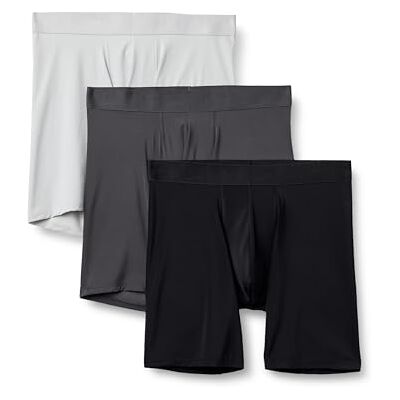 Amazon Essentials herr mikrofiber boxershorts underkläder, 3-pack, Svart/kolgrå/ljusgrå, L Amazon Essentials herr mikrofiber boxershorts underkläder, 3-pack, Svart/kolgrå/ljusgrå, L