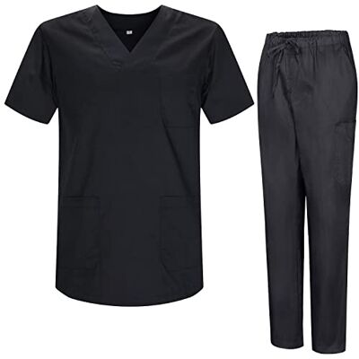 MISEMIYA Sanitära pyjamas Set Sanitära uniformer Unisex Medicinska uniformer 817-8319, Svart, XS MISEMIYA Sanitära pyjamas Set Sanitära uniformer Unisex Medicinska uniformer 817-8319, Svart, XS