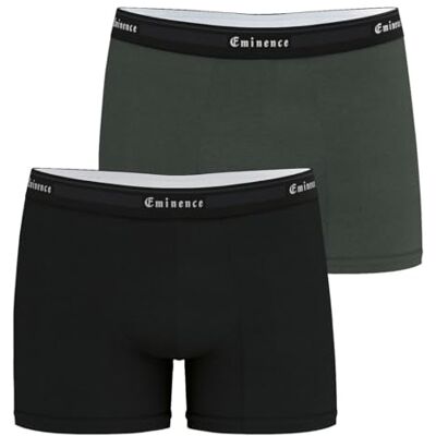 EMINENCE Tailor Bio,set med 2 boxershorts, herrunderkläder, Svart/khaki, XXL EMINENCE Tailor Bio,set med 2 boxershorts, herrunderkläder, Svart/khaki, XXL