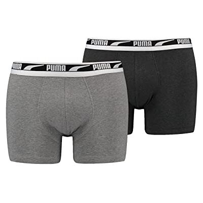 PUMA herr Boxershorts Multi Logo Boxer, Gråmelerad, M PUMA herr Boxershorts Multi Logo Boxer, Gråmelerad, M