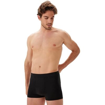 Dagi svart mode stickad vanlig midja modal kort benboxer, svart, M, svart, M Dagi svart mode stickad vanlig midja modal kort benboxer, svart, M, svart, M
