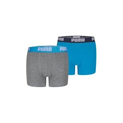 PUMA Pojkar Everyday Basic Boxer (2-pack), Grå/blå, 146-152 PUMA Pojkar Everyday Basic Boxer (2-pack), Grå/blå, 146-152