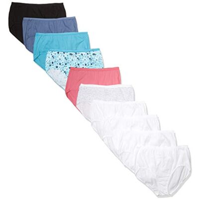 Hanes JUST My Size kvinnors plus storlek cool komfort bomull brev 10-pack, Blandade, 12 Hanes JUST My Size kvinnors plus storlek cool komfort bomull brev 10-pack, Blandade, 12