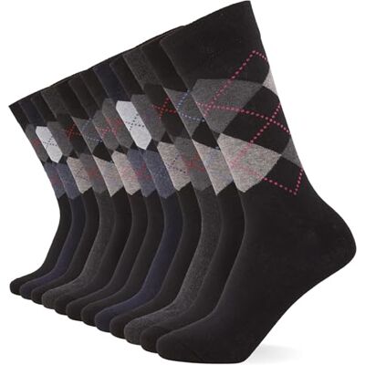 FM London Socks (set med 12) herr, Svart (lera), 39/46 EU FM London Socks (set med 12) herr, Svart (lera), 39/46 EU
