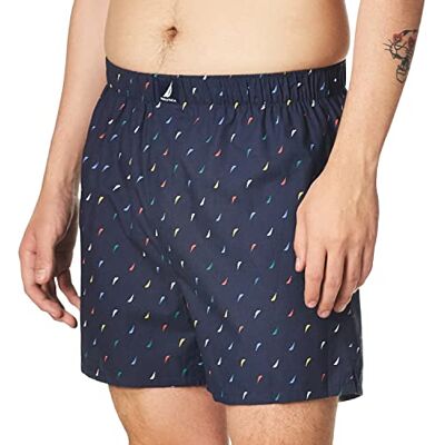 Nautica Herr klassisk bomull vävda boxerkalsonger, Segel/multi, M Nautica Herr klassisk bomull vävda boxerkalsonger, Segel/multi, M