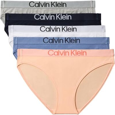 Calvin kvinnors bikini 5-pack Lv00Qd5332 Bikini, BLÅ (SHORELINE/VIT/GRÅ HTR/BLÅ TU), L Calvin kvinnors bikini 5-pack Lv00Qd5332 Bikini, BLÅ (SHORELINE/VIT/GRÅ HTR/BLÅ TU), L