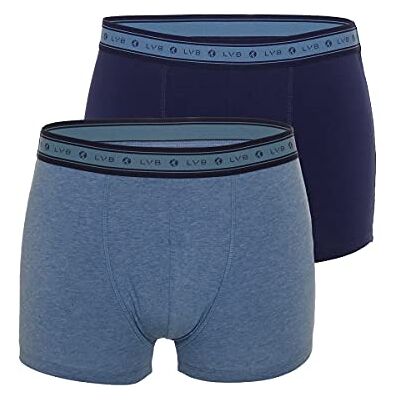 LVB Bio Cotton Short för män (2-pack) (2-pack), Blu Melange, 6 LVB Bio Cotton Short för män (2-pack) (2-pack), Blu Melange, 6
