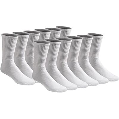 Dickies Universella strumpor för män, Crew, 6/12 par, vita (12 par), Vit (12 par) Dickies Universella strumpor för män, Crew, 6/12 par, vita (12 par), Vit (12 par)