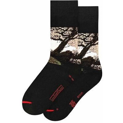 MuseARTa strumpor av bomull med målningen två män samtida månen av konstnären Caspar David Friedrich i storlek 36–40, CF-TML-06-36-40, BRUN, 36-40 MuseARTa strumpor av bomull med målningen två män samtida månen av konstnären Caspar David Friedrich i storlek 36–40, CF-TML-06-36-40, BRUN, 36-40
