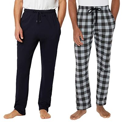 FM London herr Pyjamas botten 2-pack Soft Touch, Svart ruta, S FM London herr Pyjamas botten 2-pack Soft Touch, Svart ruta, S