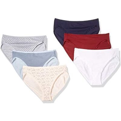 Amazon Essentials Women's Korta underkläder i bomull med höga ben (finns i plusstorlek), Pack of 6, Coola färger/Varm, XS Amazon Essentials Women's Korta underkläder i bomull med höga ben (finns i plusstorlek), Pack of 6, Coola färger/Varm, XS