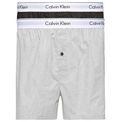 Calvin Herr Höftshorts 2p Slim Fit boxershorts, Flerfärgad (svart / grå heather by), S Calvin Herr Höftshorts 2p Slim Fit boxershorts, Flerfärgad (svart / grå heather by), S