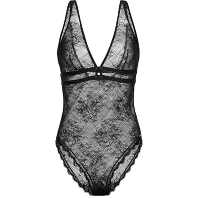 DORINA HASINA-Bodysuit HASINA Body ovadderad, full spets med elastisk, spetskant, knutdetalj, svart, L, svart, L DORINA HASINA-Bodysuit HASINA Body ovadderad, full spets med elastisk, spetskant, knutdetalj, svart, L, svart, L