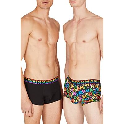 Giorgio Armani Underkläder för män, 2-pack logotypstrumpor, Ea Rainbow Col/Black, M, Ea Rainbow Col/Black, M Giorgio Armani Underkläder för män, 2-pack logotypstrumpor, Ea Rainbow Col/Black, M, Ea Rainbow Col/Black, M
