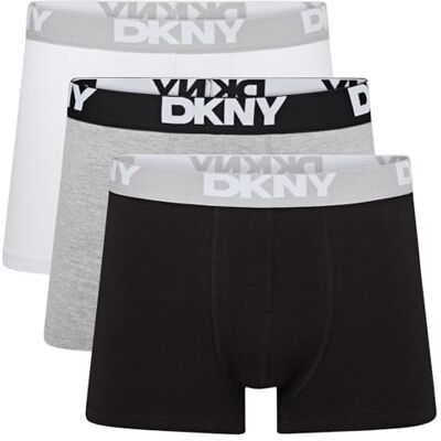 DKNY Seattle boxershorts för män, Svart/grå vit, S DKNY Seattle boxershorts för män, Svart/grå vit, S