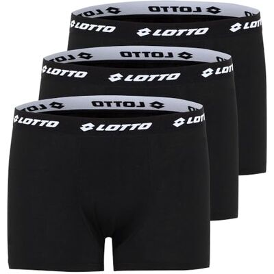 Lotto 1124030 Boxershorts för män, herrkalsonger, 3-pack retroshorts, retrobyxor, normal passform, män, Kaviar, S Lotto 1124030 Boxershorts för män, herrkalsonger, 3-pack retroshorts, retrobyxor, normal passform, män, Kaviar, S