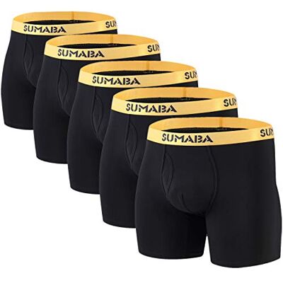 SUMABA Long Legs Big and Tall Mens Boxer Briefs for Men Underwear Pack (5-Pack) SUMABA Long Legs Big and Tall Mens Boxer Briefs for Men Underwear Pack (5-Pack)