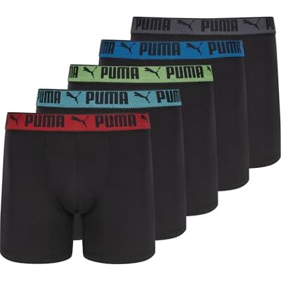 PUMA Standard Training Fit Anti-Lukt 5-pack boxershorts för män, svart/ljus PUMA Standard Training Fit Anti-Lukt 5-pack boxershorts för män, svart/ljus