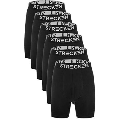 STRECKEN 6-pack män ultramjuka boxershorts andningsbara bomullsunderkläder värdepaket, Svart, XL STRECKEN 6-pack män ultramjuka boxershorts andningsbara bomullsunderkläder värdepaket, Svart, XL