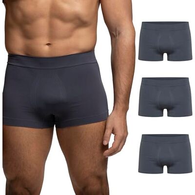 POMPEA Boxershorts U sömlösa herrkalsonger (3-pack), Grundläggande grå, L-XL POMPEA Boxershorts U sömlösa herrkalsonger (3-pack), Grundläggande grå, L-XL