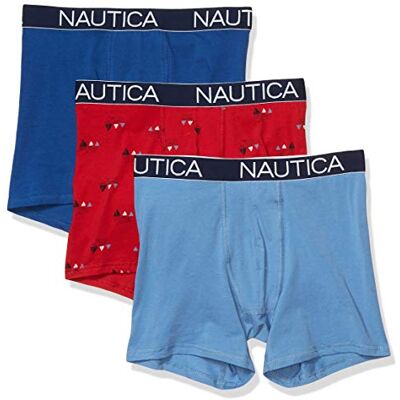 Nautica boxershorts för män (förpackning med 3), Monaco Blå/Riviera Blå/Segel Röd, XL Nautica boxershorts för män (förpackning med 3), Monaco Blå/Riviera Blå/Segel Röd, XL
