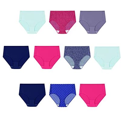 Hanes dam cool komfort mikrofiber kalsonger 10-pack trosor, Blandade färger, 10-pack kalsonger, 7 Hanes dam cool komfort mikrofiber kalsonger 10-pack trosor, Blandade färger, 10-pack kalsonger, 7