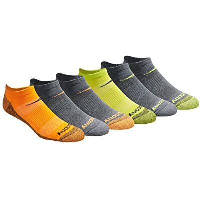 Saucony herrstrumpor, Gul orange kolsortiment (6 par), X-Large Saucony herrstrumpor, Gul orange kolsortiment (6 par), X-Large