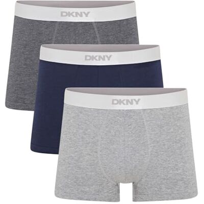 DKNY herr Boxers För Män I Grått Med Märkesvitt Kontrastmidjeband I Bomullsblandat Tyg Boxershorts DKNY herr Boxers För Män I Grått Med Märkesvitt Kontrastmidjeband I Bomullsblandat Tyg Boxershorts