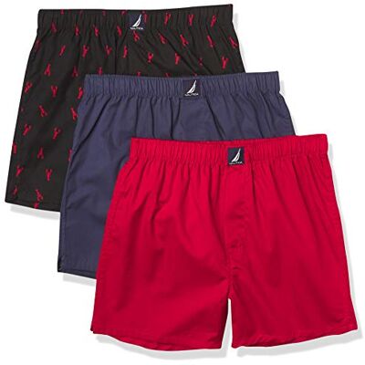 Nautica Boxershorts för män, bomullsvävda, 3-pack, XL Nautica Boxershorts för män, bomullsvävda, 3-pack, XL