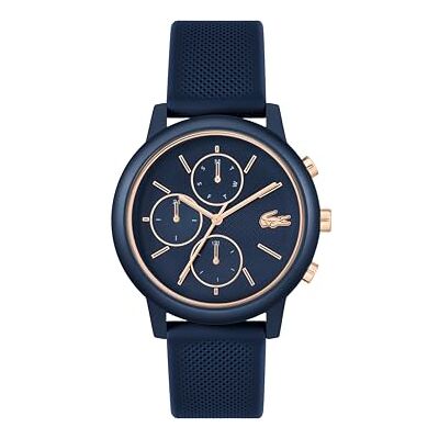 Lacoste analog multifunktionell kvartsklocka för män .12.12 Move kollektion med marinblå silikonarmband 2011470 Lacoste analog multifunktionell kvartsklocka för män .12.12 Move kollektion med marinblå silikonarmband 2011470