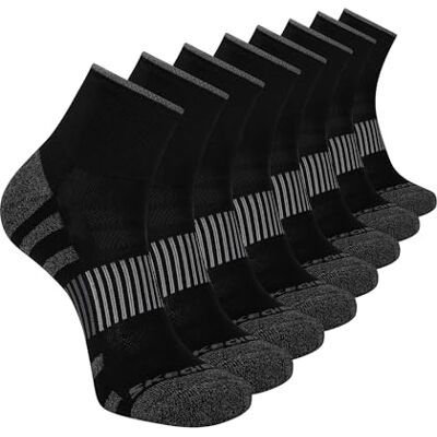 Skechers mäns 8-pack Work Collection High Quarter Crew, extra kudde och nätventilationsstrumpor, svart, 10–13 Skechers mäns 8-pack Work Collection High Quarter Crew, extra kudde och nätventilationsstrumpor, svart, 10–13