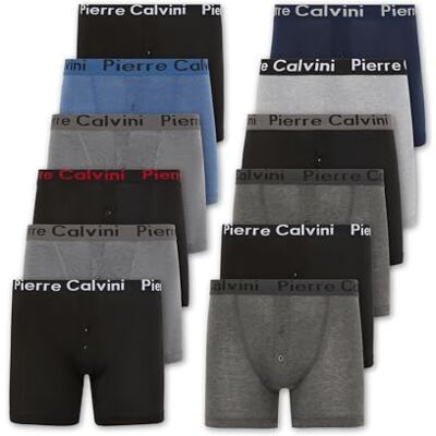 Pierre Calvini Button Fly BOXERS-12 Boxershorts Herr, Flerfärgad, XXL Pierre Calvini Button Fly BOXERS-12 Boxershorts Herr, Flerfärgad, XXL