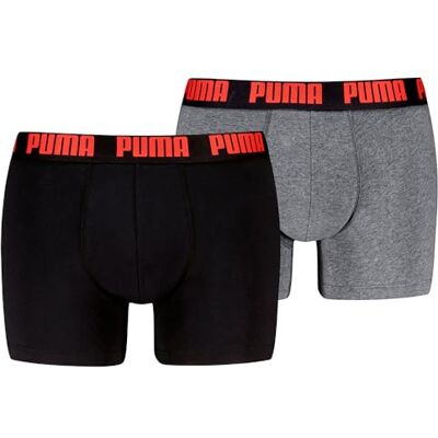 PUMA Herr Everyday Basic Boxer, svart/blå, M (2-pack), Svart/blå, M PUMA Herr Everyday Basic Boxer, svart/blå, M (2-pack), Svart/blå, M