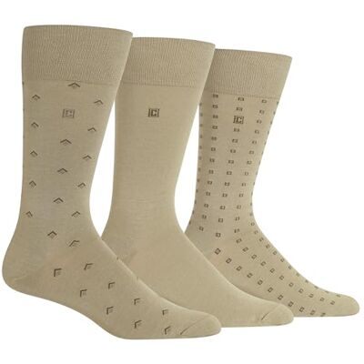 Chaps Klassiska herrstrumpor 3 par packmönster och enfärgade mönster, Khaki, 40-46 EU Chaps Klassiska herrstrumpor 3 par packmönster och enfärgade mönster, Khaki, 40-46 EU