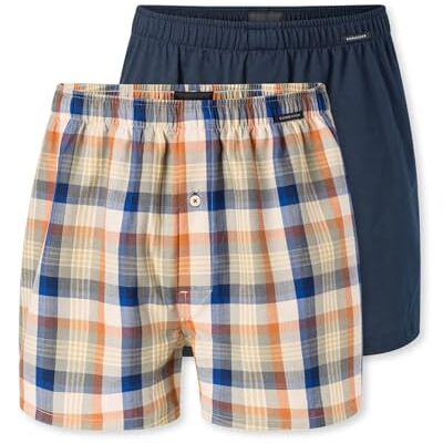 Schiesser Herr 2-pack boxershorts bomull Web Multipack – webbboxer Schiesser Herr 2-pack boxershorts bomull Web Multipack – webbboxer