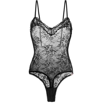 DORINA Origins spetsdyna body utan kudde, elegant spetskant, crotch med tryckknappar, justerbar, svart, svart, S DORINA Origins spetsdyna body utan kudde, elegant spetskant, crotch med tryckknappar, justerbar, svart, svart, S