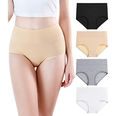 wirarpa Dam 4-pack ultramjuka hög midja bambu modal underkläder tunna andningsbara trosor storlek 7, Flerfärgad 4-pack, L wirarpa Dam 4-pack ultramjuka hög midja bambu modal underkläder tunna andningsbara trosor storlek 7, Flerfärgad 4-pack, L