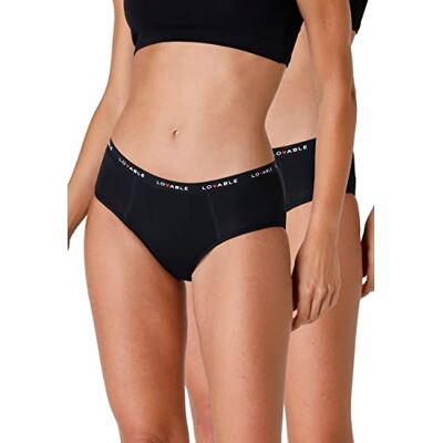 Lovable Trosor för kvinnor underkläder (förpackning med 2), Svart, L Lovable Trosor för kvinnor underkläder (förpackning med 2), Svart, L