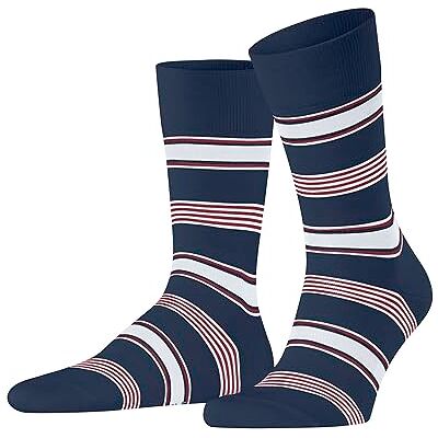 FALKE Herrstrumpor Marina Stripe biologisk bomull mönstrad 1 par, blå (Royal Blue 6000), 45–46, Blå (kunglig blå 6000), 45-46 EU FALKE Herrstrumpor Marina Stripe biologisk bomull mönstrad 1 par, blå (Royal Blue 6000), 45–46, Blå (kunglig blå 6000), 45-46 EU