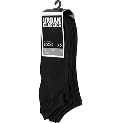 Urban Classics herr No Show 5-pack strumpor, svart, 35-38 Urban Classics herr No Show 5-pack strumpor, svart, 35-38